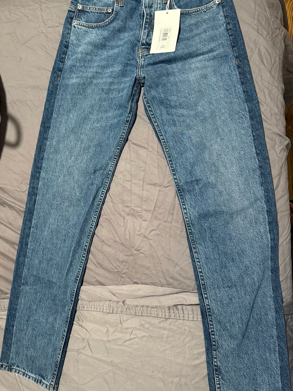 Frame Denim Two-Tone Blue Ankle Cropped Jeans